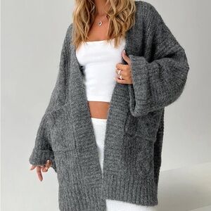 Princess Polly Charcoal Gray Paisleigh Women's Cardigan